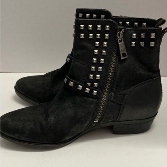 Ralph Lauren women’s black leather studded, ankle suede boot size 7 - Picture 3 of 10